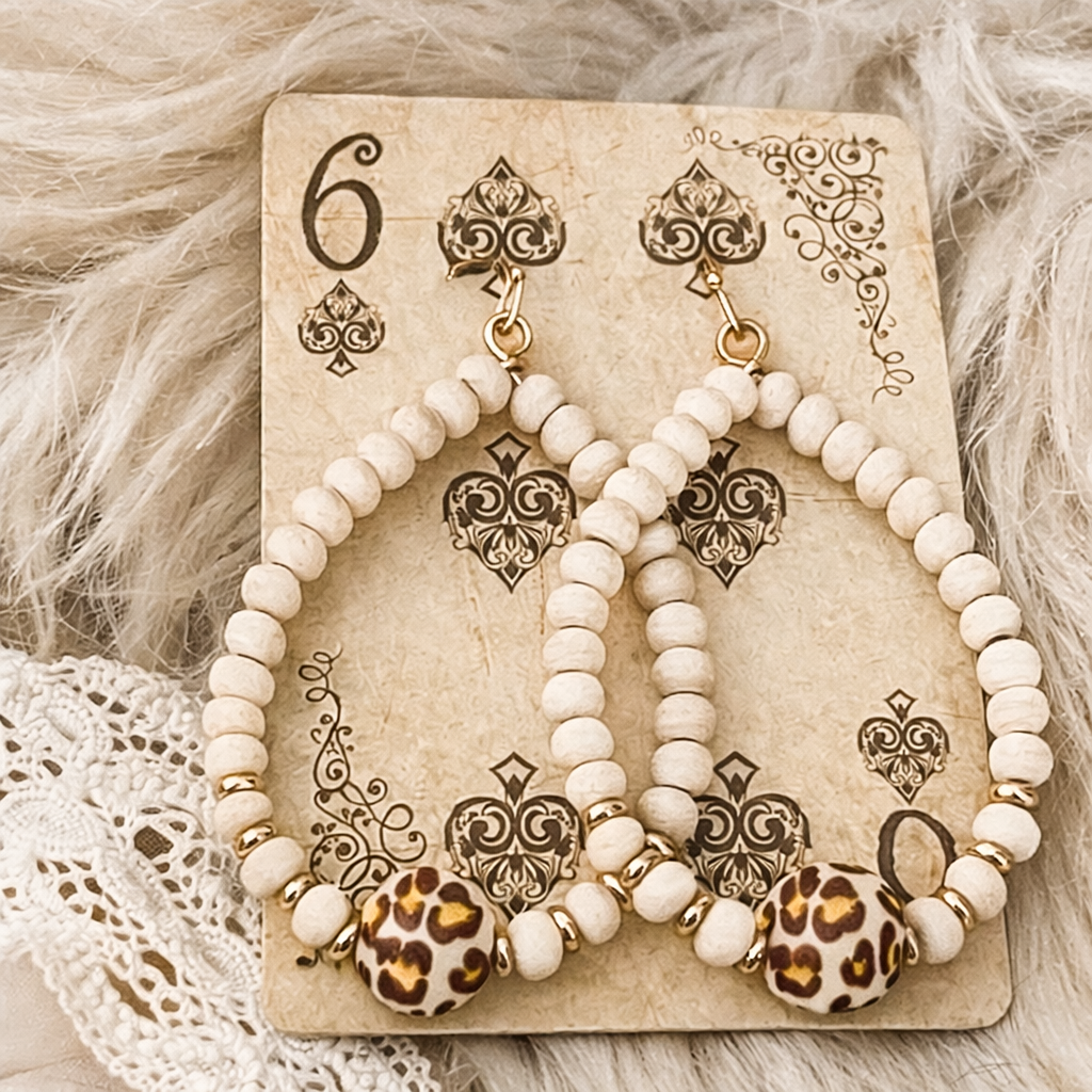 Animal Print Beaded Earrings