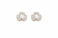 Rhinestone Pearl Stud Earrings