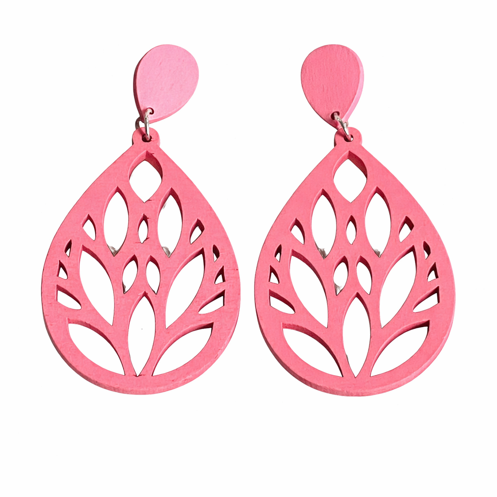 Hot Pink Teardrop Earrings