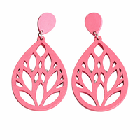 Hot Pink Teardrop Earrings