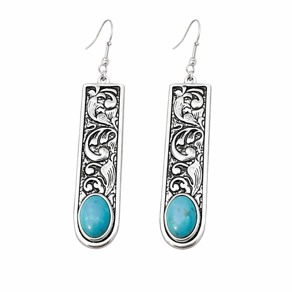 Metal Turquoise Earrings