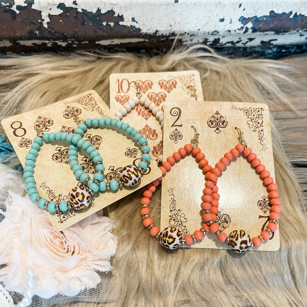 Animal Print Beaded Earrings