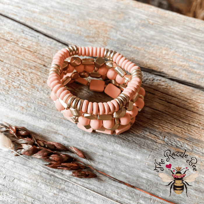 Peachy Gold Stack Bracelet