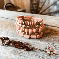 Peachy Gold Stack Bracelet