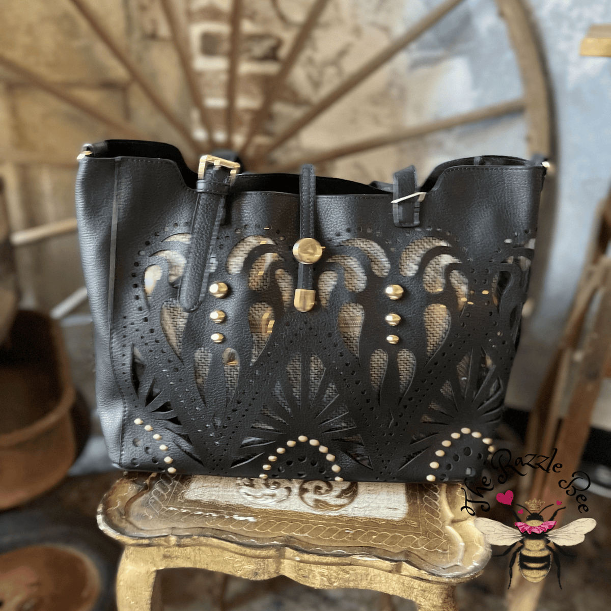 Black See Through Tote