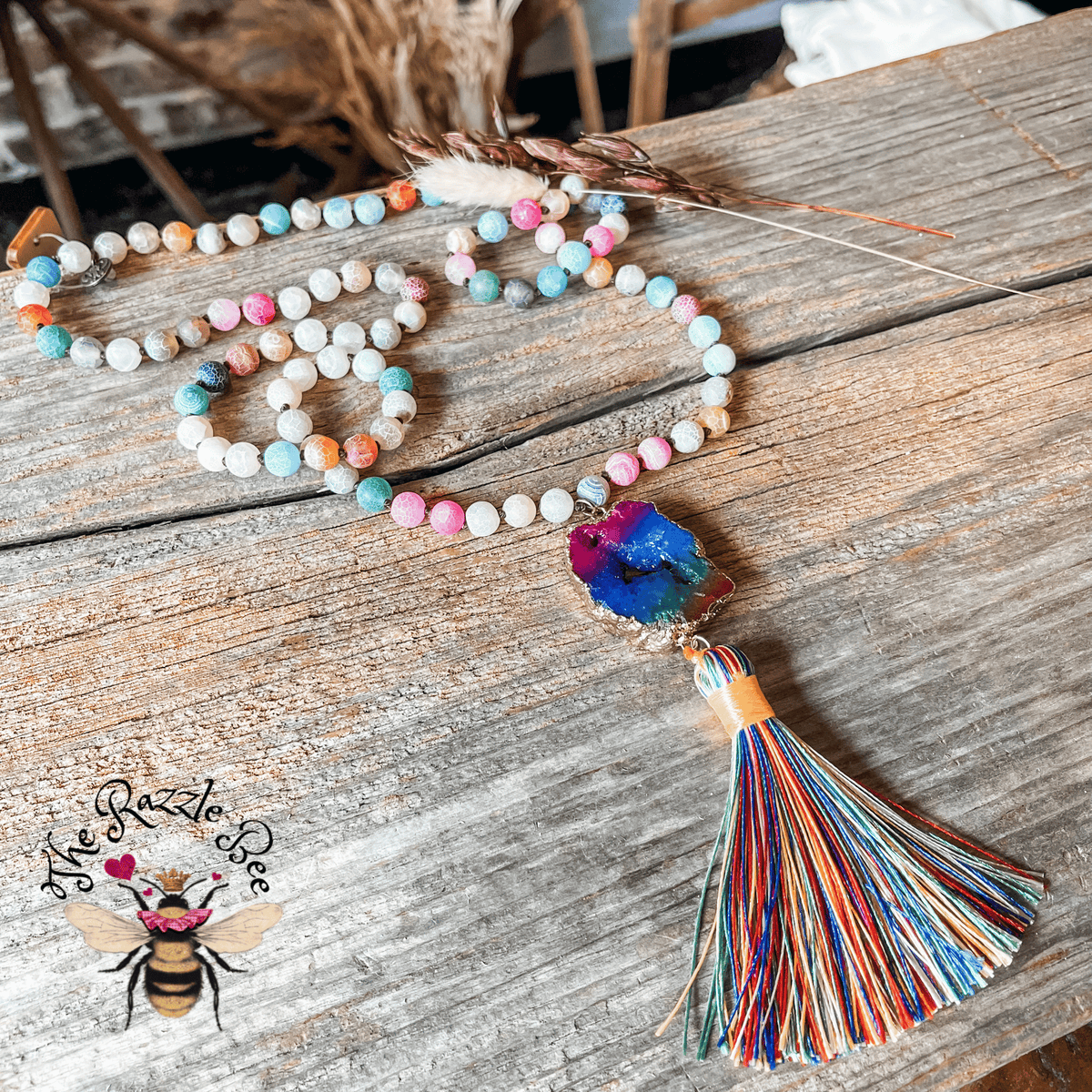 Rainbow Tassel Necklace