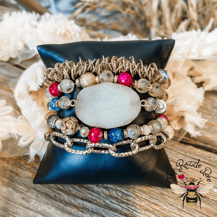 Druzy Stone Stack Bracelet