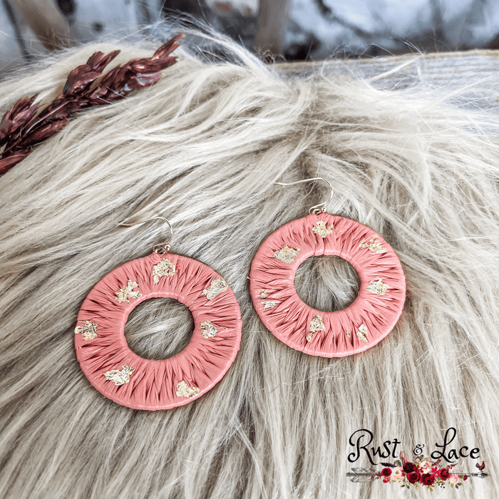 Peach Gold Fleck Earrings