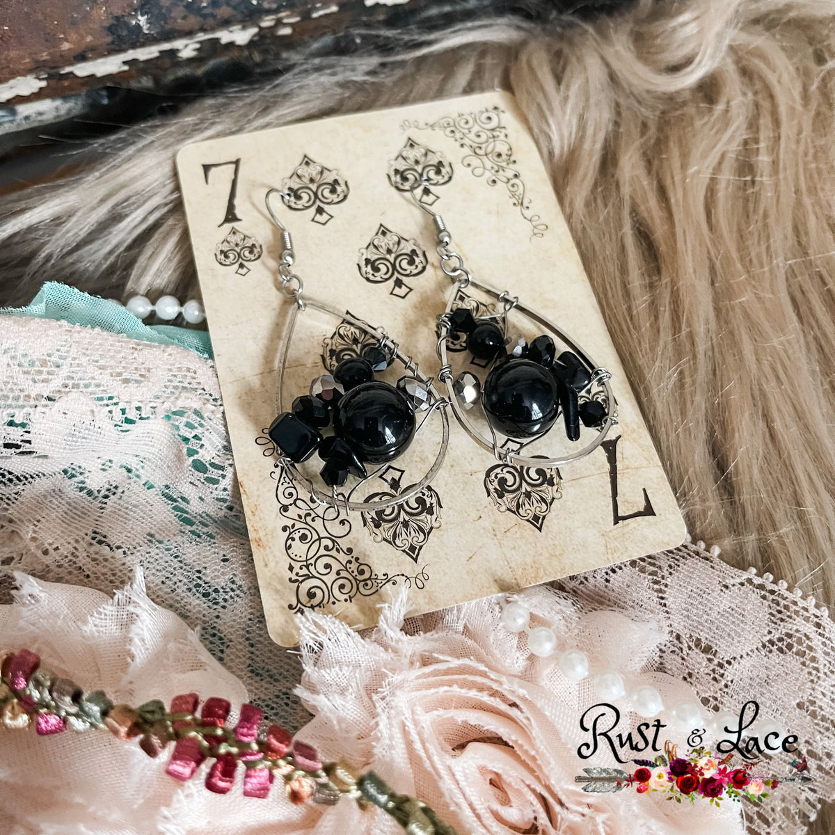 Teardrop Beaded Earrings