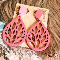 Hot Pink Teardrop Earrings