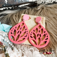 Hot Pink Teardrop Earrings