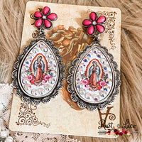 Style like a saint with the Mother Mary Earrings! Stand out from the crowd with this unique 2.25" accessory, complete with a sparkling rhinestone accent. Make a bold statement and show off your daring style!