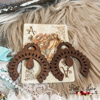 Wood Cut Squash Blossom Earrings