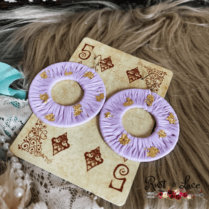 Purple Gold Fleck Earrings