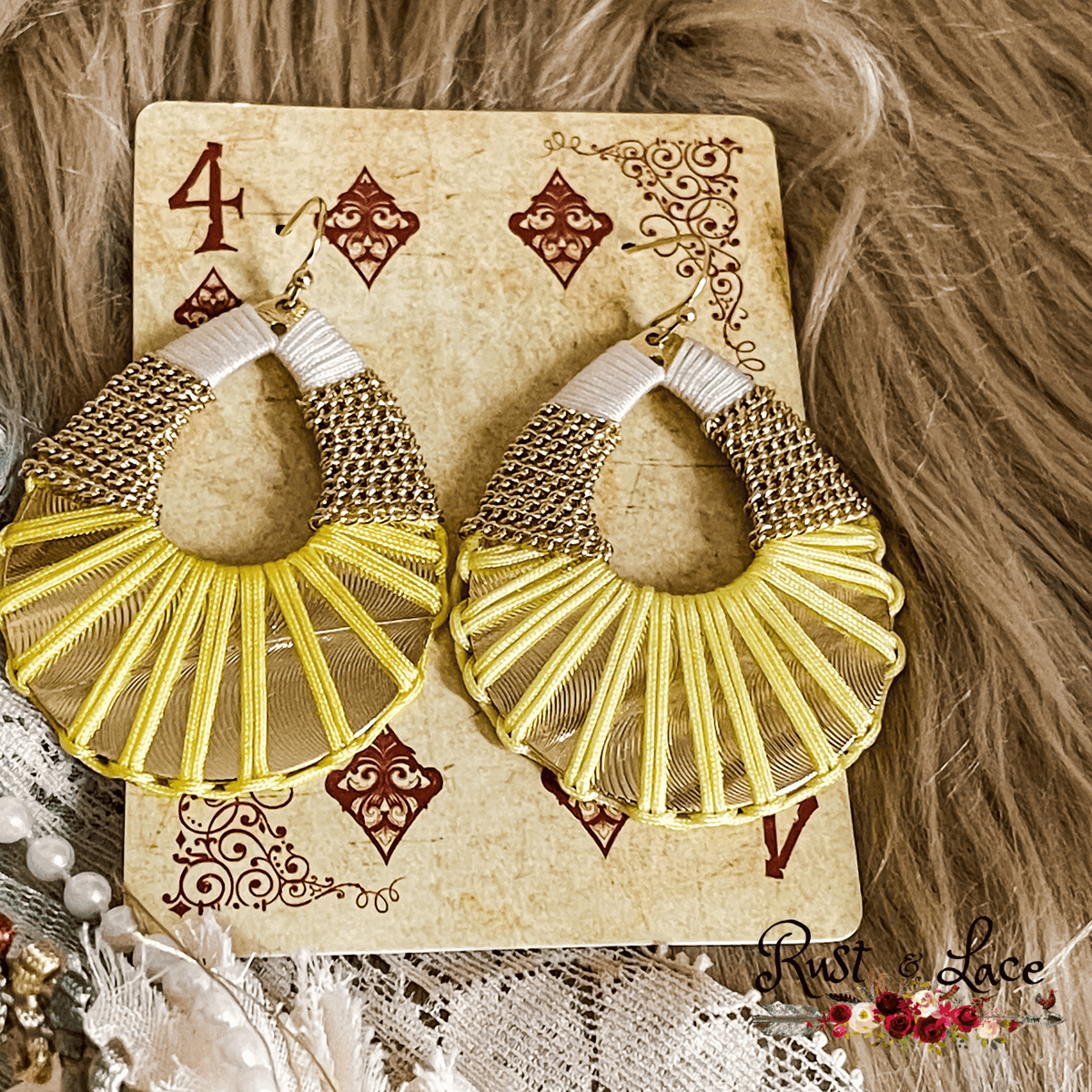 Yellow Teardrop Earrings