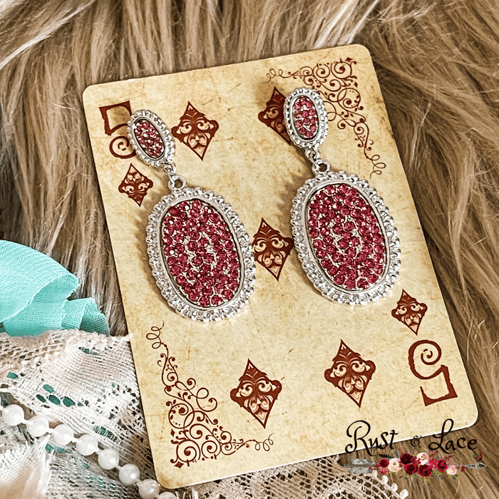 Sparkle Pink Rhinestone Earrings