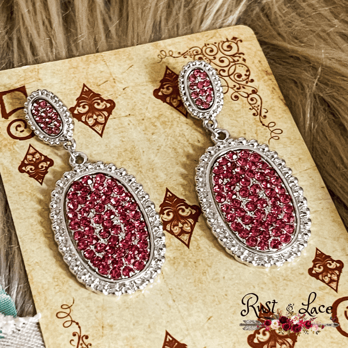 Sparkle Pink Rhinestone Earrings