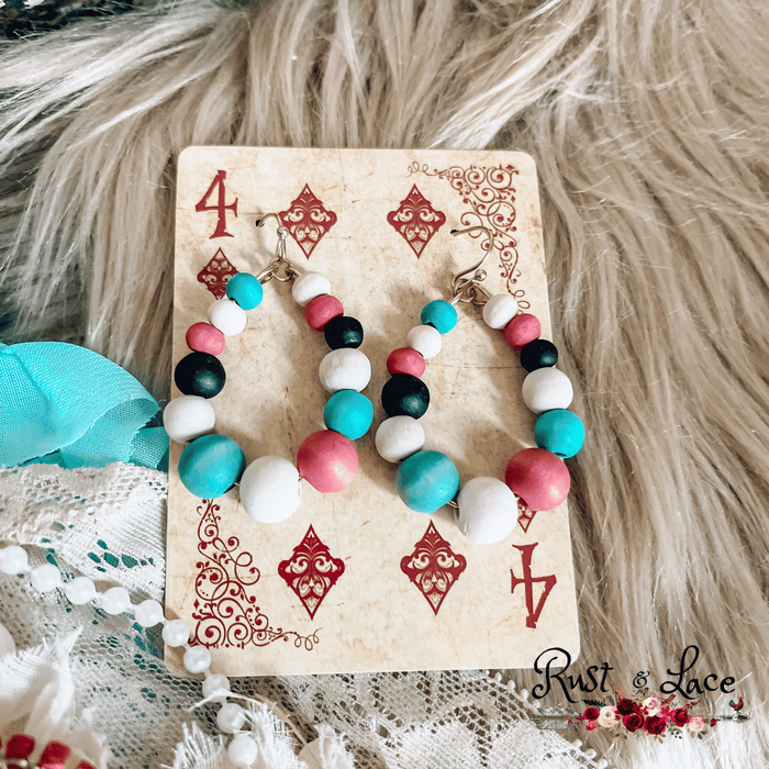 Wood Beaded Earrings