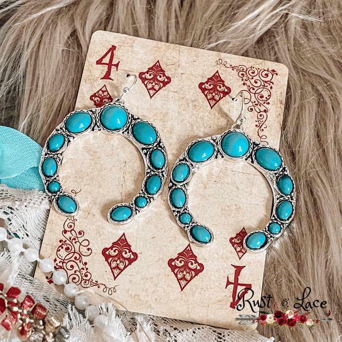 Squash Blossom Turquoise Earrings