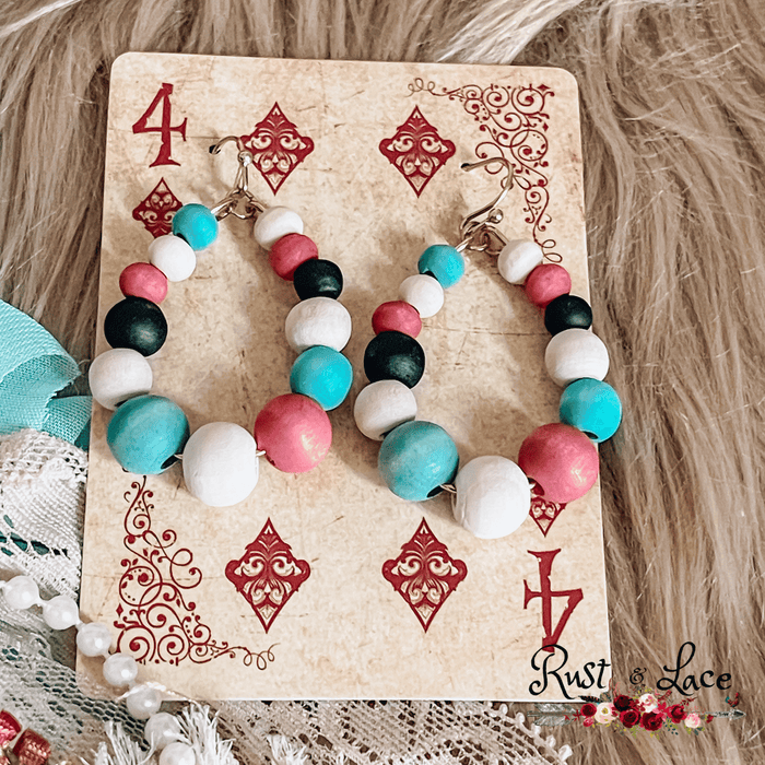 Wood Beaded Earrings