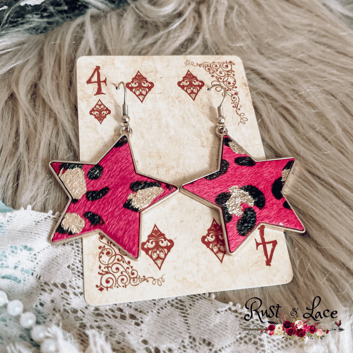 Pink Animal Print Earrings