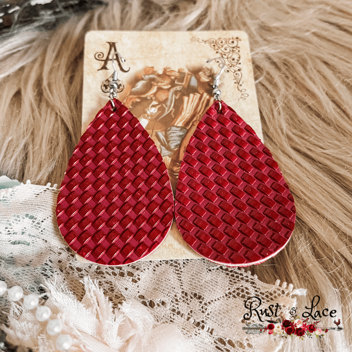 Red Teardrop Earrings