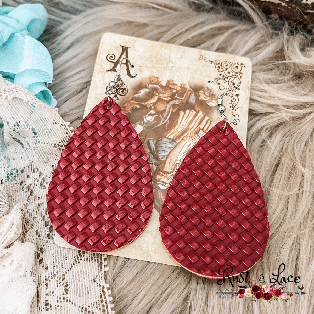 Red Teardrop Earrings