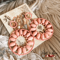 Coral Wood Earrings 