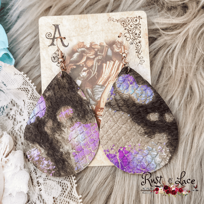 Purple Teardrop Earrings