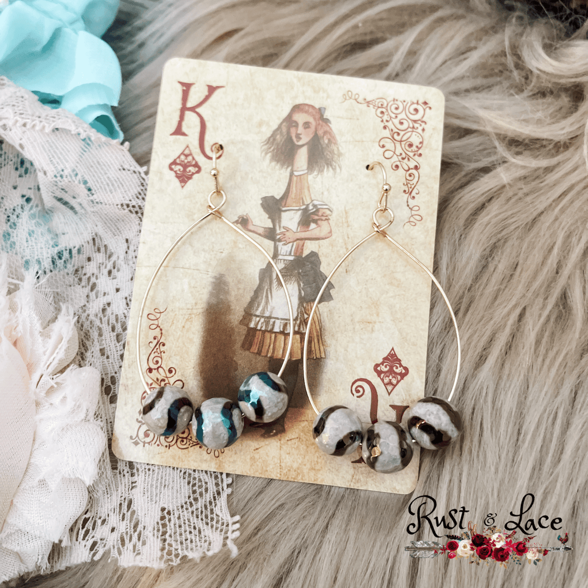 Beaded Teardrop Earrings