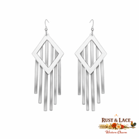 Silver Diamond Cascade Earrings