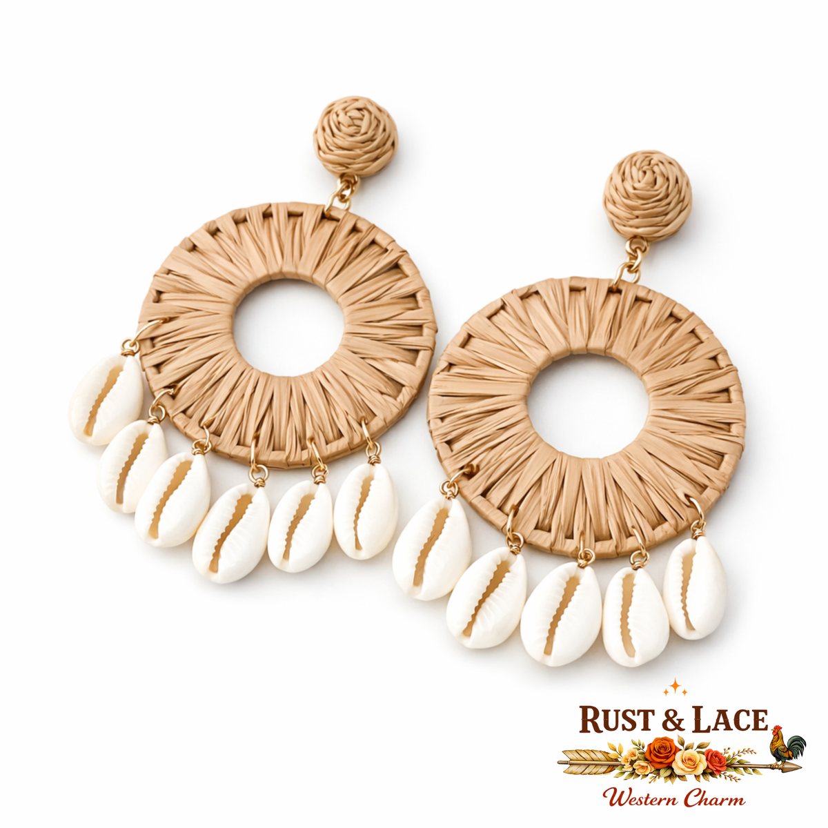Raffia Shell Earrings