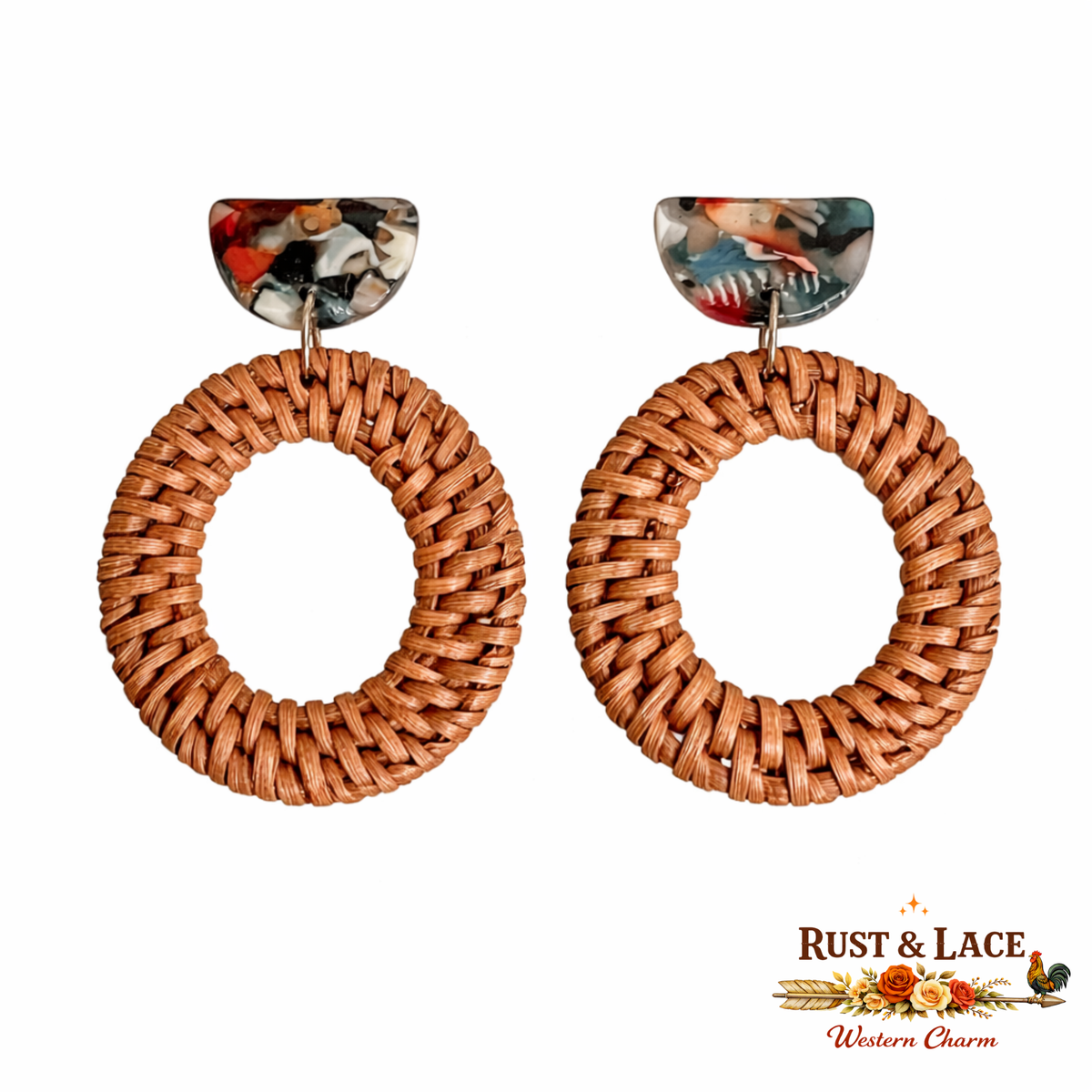 Brown Wicker Earrings