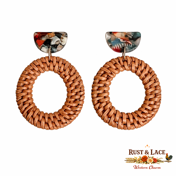 Brown Wicker Earrings