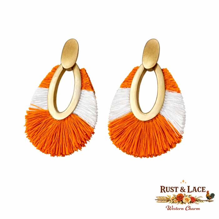 Orange Crush Fringe Earrings