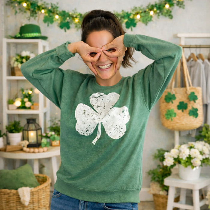 Shamrock Sweatshirt *Heather Green