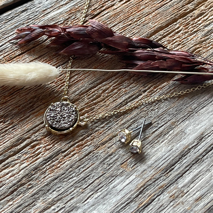 Pewter Druzy Necklace