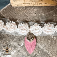 Teardrop Leather Fringe Necklace